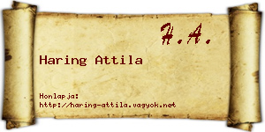Haring Attila névjegykártya